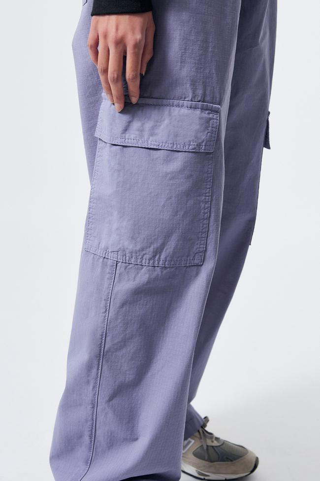 Dr Denim Donna Cargo Trousers Pants Granite Blue