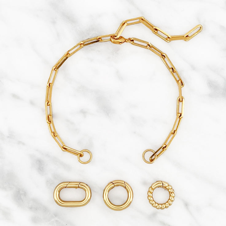 Bynouck Base Oval Chain Bracelet Gold Plated