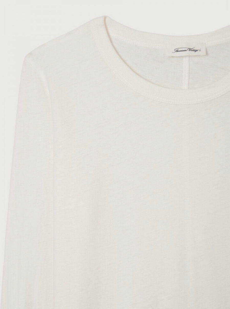 American Vintage Gampy Long Sleeve T-Shirt White Organic Cotton