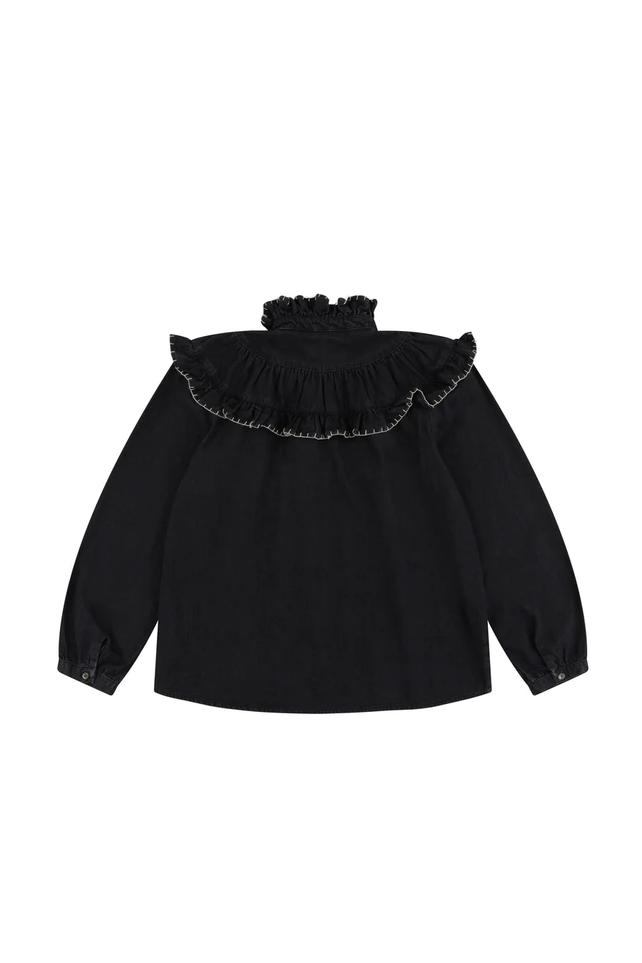 Seventy And Mochi Victoria Blouse in Washed Black