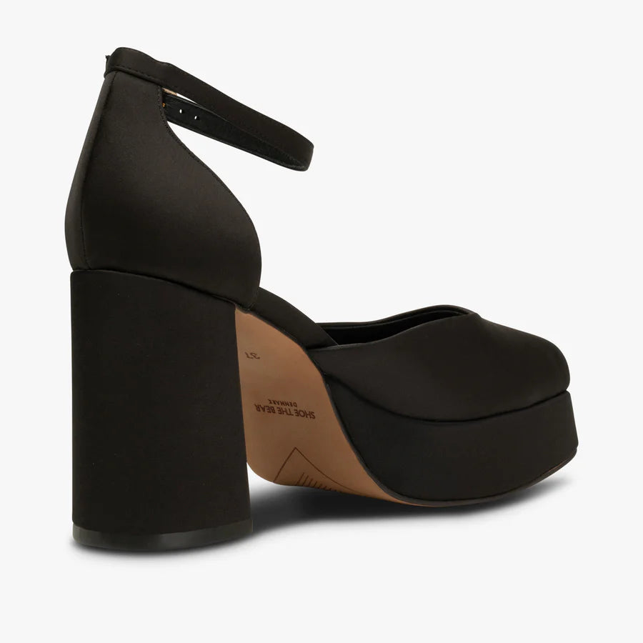 Show The Bear Priscilla Satin Platform Shoes Black