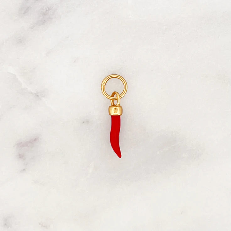 Bynouck Red Chilli Charm Gold Plated