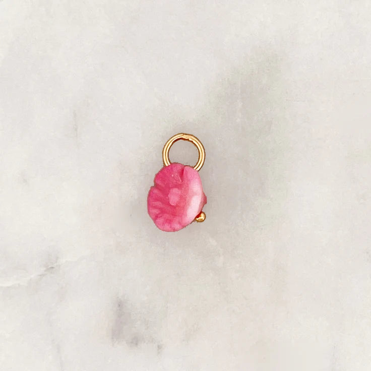 Bynouck Pink Flower Charm Gold Plated