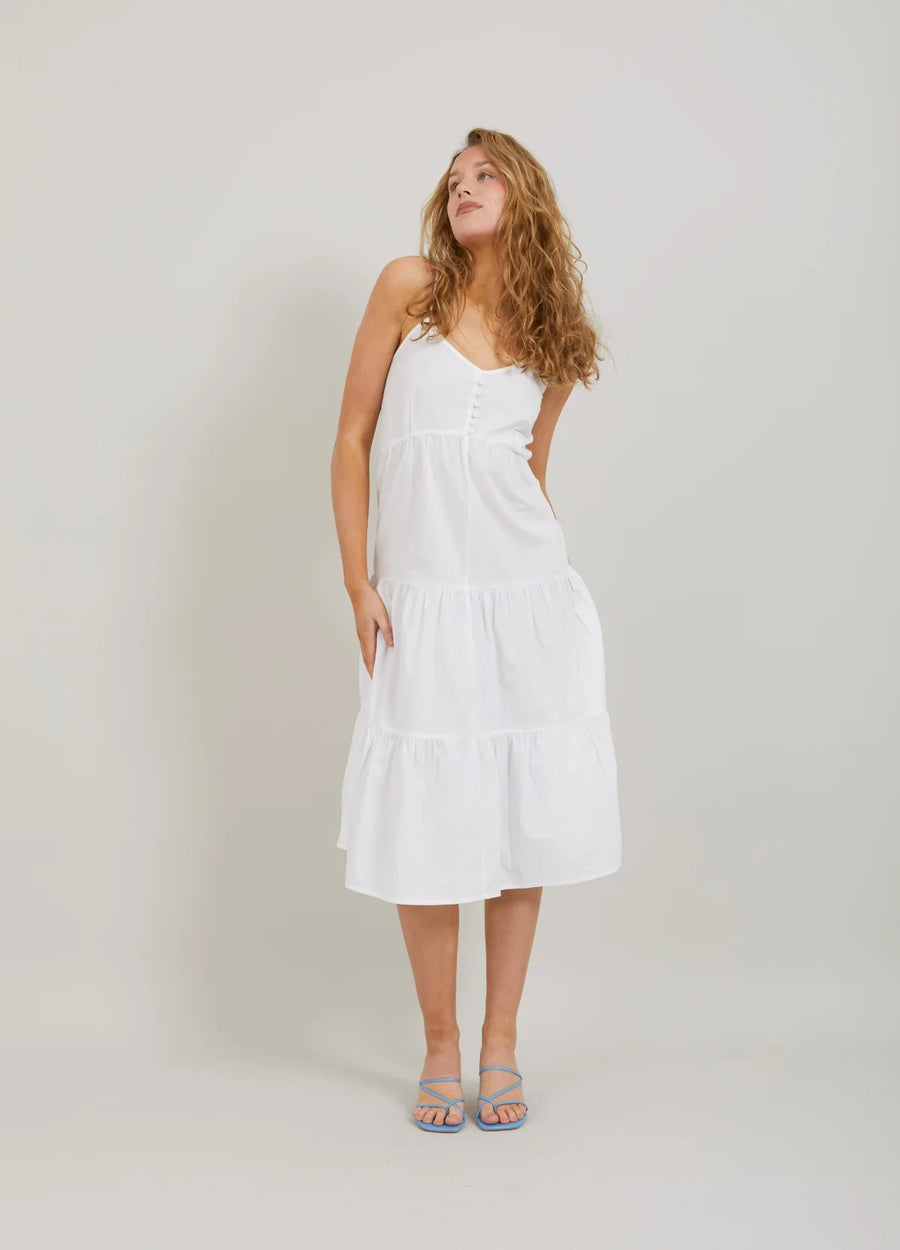 CC Heart Lara White Cotton Sun Dress W