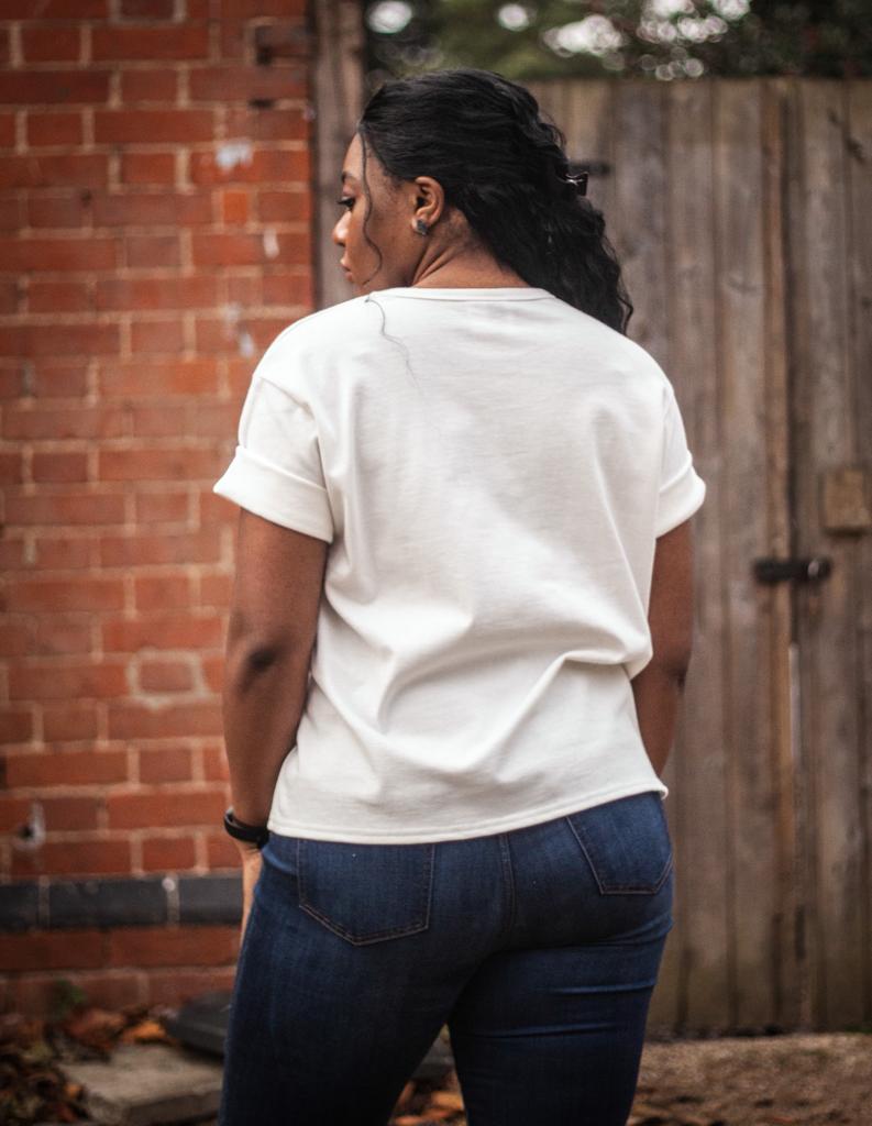 Every Thing We Wear Michelle Boxy Cut Top T-shirt Off White Unbleached Organic Cotton
