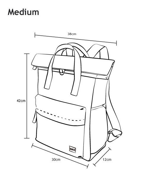 Roka London Canfield B Medium Sustainable Nylon Teal Rucksack Bag