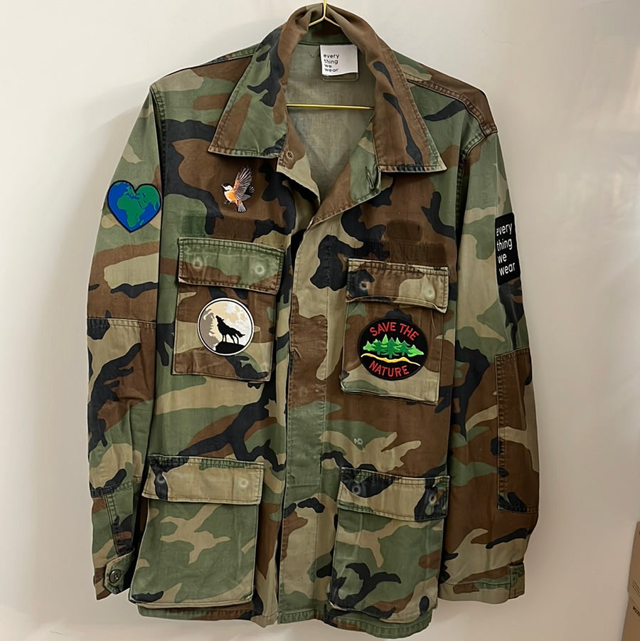Every Thing We Wear Suni Repurposed Military Jacket Shacket Save The Nature Large