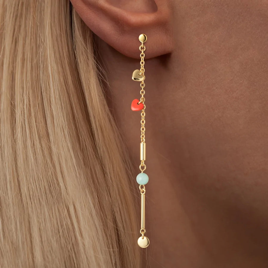Lulu Copenhagen Long Chain Earring Topping Gold